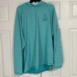 Vineyard Vines Aqua Hoodie with Sailboat Design